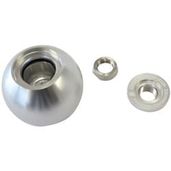 BARE SILVER SHIFTER GEAR KNOB NO INSERT NO BUTTON 1/2"-20