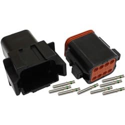 WEATHERTIGHT 8 PIN CONNECTOR KIT DEUTSCH DT STYLE BLACK