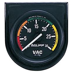 2 VACUUM, 30 IN. HG, IN STEEL IN BLACK PANEL, 30HG AUTO METER - 2337
