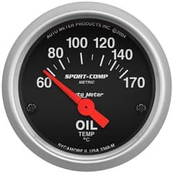 SPORT-COMP 2-1/16" OIL TEMP 60-150°C, SHORT SWEEP ELECT. AUTO METER - 3348-M