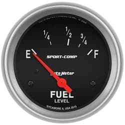 SPORT-COMP 2-5/8" FUEL LEVEL 73-10 OHM, SHORT SWEEP ELECT AUTO METER - 3515