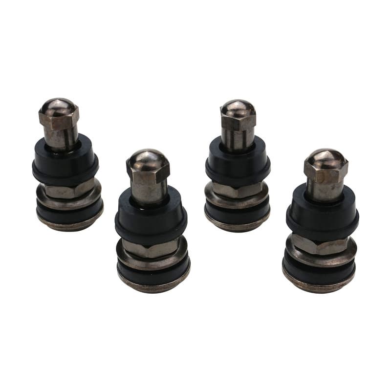 Street Pro Wheels Tyre Valves, Short-Style, Suit Large Valve Hole (15mm), Weld Drag Rears, Black, Bolt-On, Set of 4